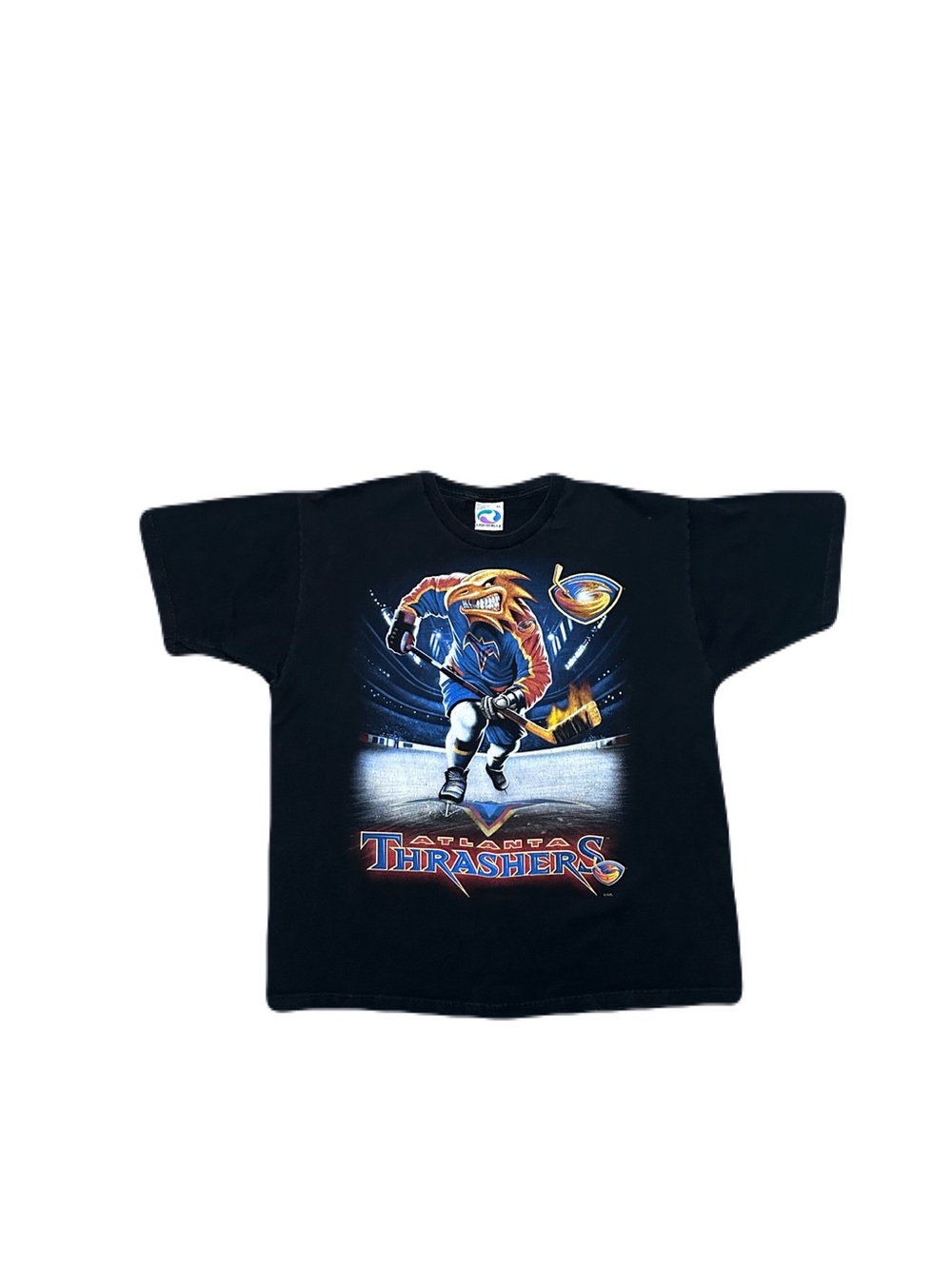 Vintage Liquid Blue Atlanta Thrashers NHL Graphic T-Shirt Mens XL RARE 90's
